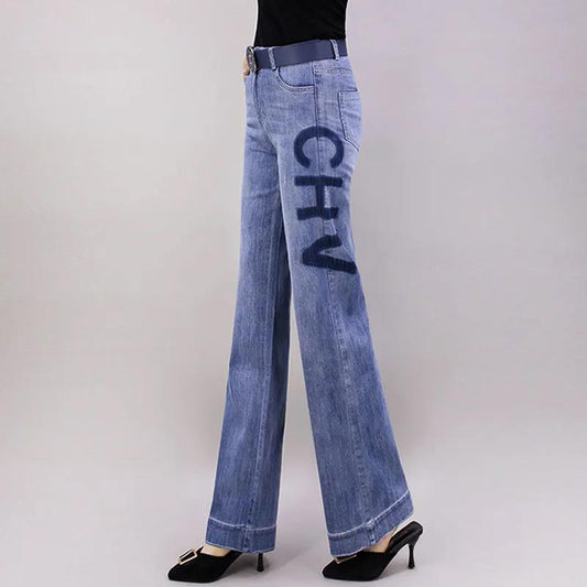 Plus Velvet Thick Wide-leg Jeans Women's High-waisted Straight-leg Pants All-match Loose and Thin 2022 New Design Sense