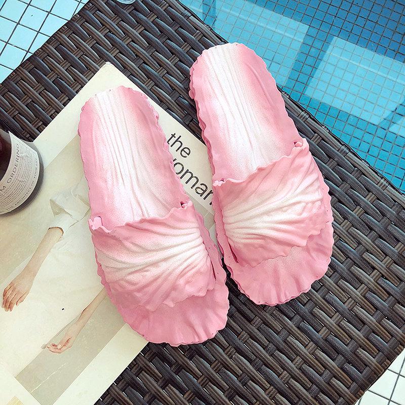 Slippers Female Summer Indoor Creative Cabbage Cute Soft Bottom Household Thick Bottom Bathroom Slippers Non-slip Parent-child Sandals and Slippers