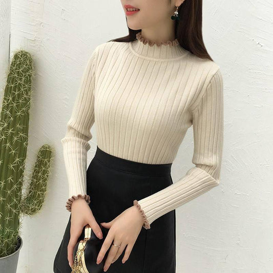 Joker Sweater Turtleneck Long-sleeved Knit Autumn and Winter Self-cultivation Sweater