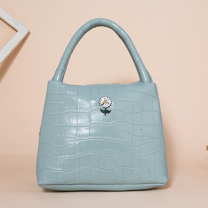 Girls Canvas Bag Color Matching Zipper Small Square Bag Handbag Lunch Box Bag Lunch Bag Waterproof Cloth Bag