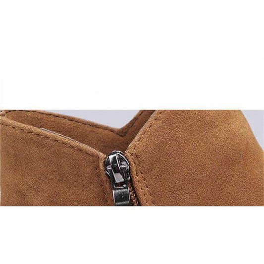 Women Chelsea Boots Suede Leather Shoes Woman Winter Snow Ankle Boots Cow Leather Ladies Boots