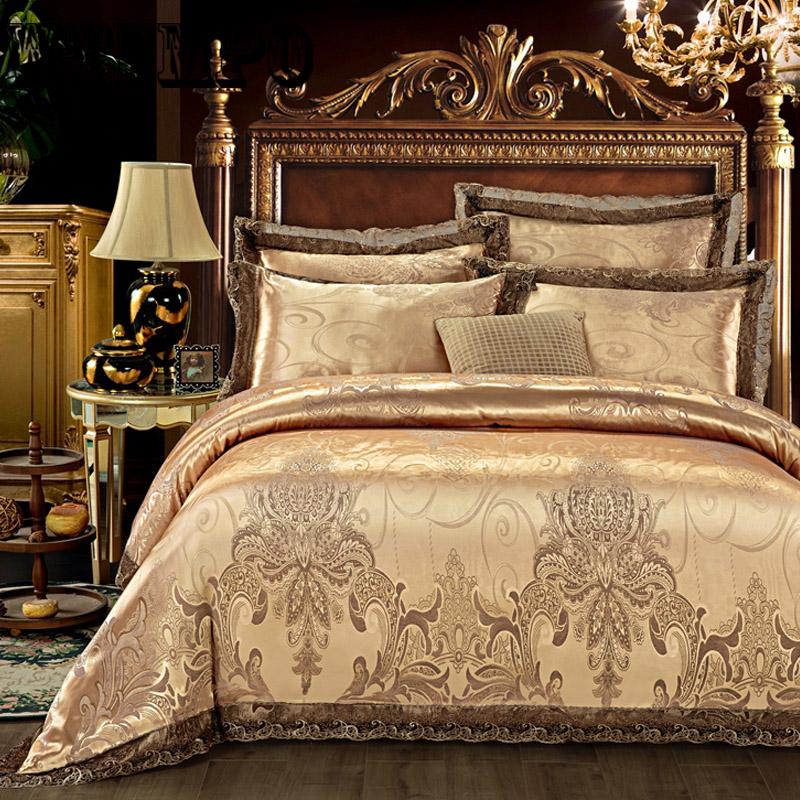 Four-piece cotton lace quilt cover sheets home bedroom bedding set European jacquard cotton