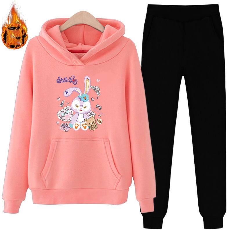 Two-piece Thin Hoodie Women's Long-sleeved Hooded Loose Casual Sports Suit Sweet Comfortable Sweat-absorbent and Breathable