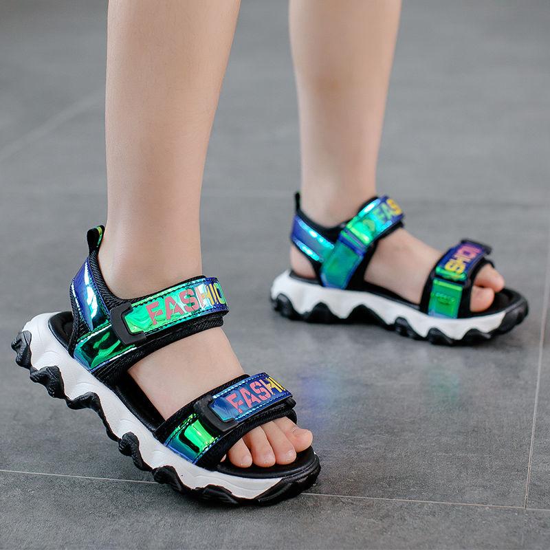 Girls' Sandals Summer Big Children's Fashion Sports Soft-soled Sandals Little Princess Girls' Shoes Breathable Lightweight