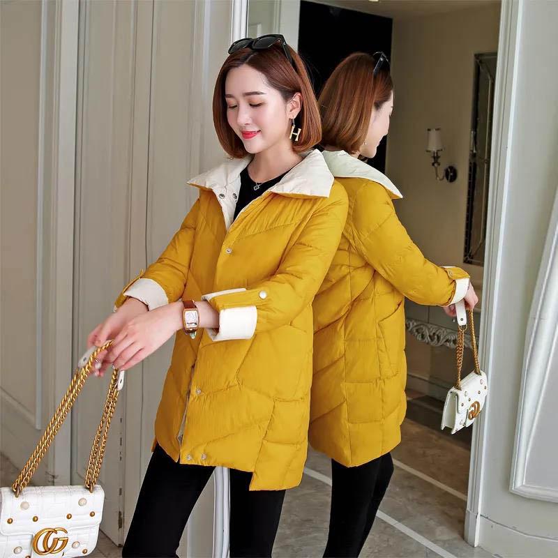Winter Fashion Padded Coat Women's Mid-length Loose Down Padded Coat All-match Women's Winter Coat Thick Coat Padded Jacket