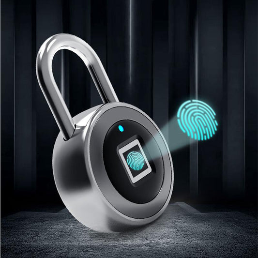 Fingerprint Padlock Intelligent Small Lock Dormitory Cabinet Lock Password Fingerprint Anti Theft Lock Warehouse Gym Fingerprint Padlock