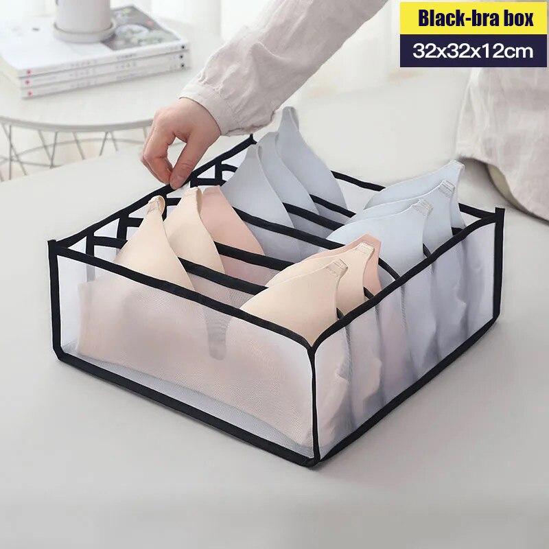 Underwear Storage Organizer for Clothes Separated Socks Shorts Bra Storage Boxes Dormitory Closet Organizer Drawer Washable