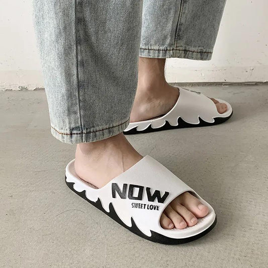 Men's Slippers Outside Wear Bathroom Non-slip Thick Bottom Wear-resistant Slippers Summer