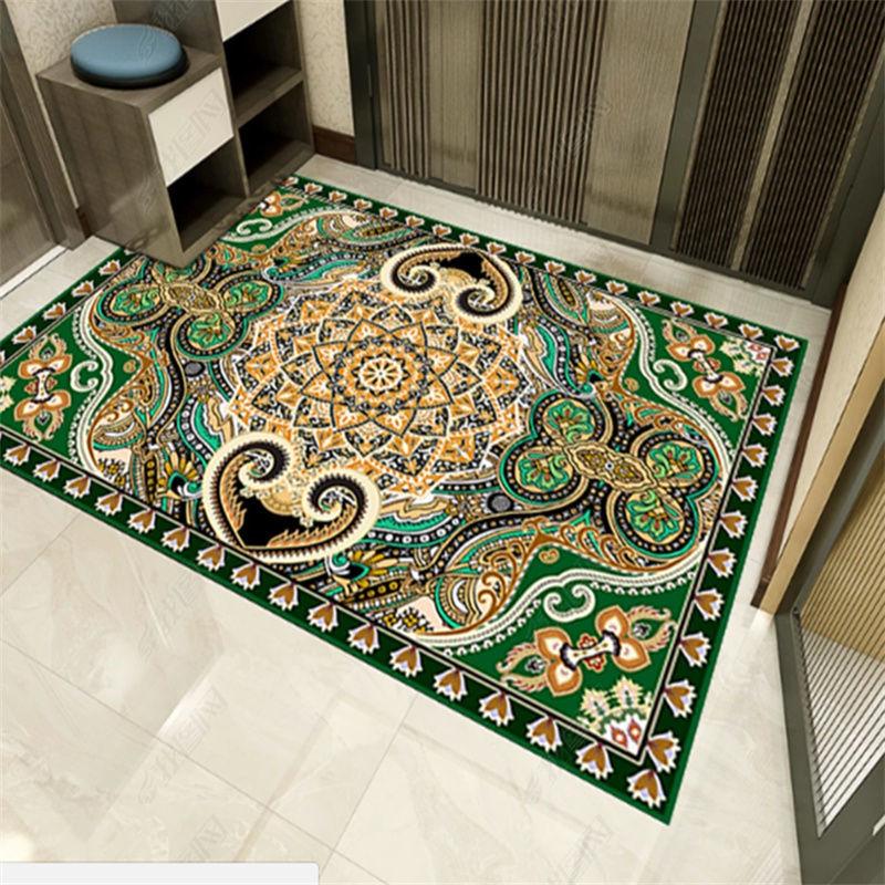 American Retro European National Style Living Room Golden Drill Rug Simple Sofa Coffee Table Bedroom Bedside Blanket