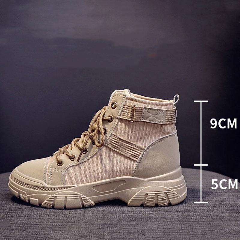 Women's Casual Martin Boots Women's Autumn British Style Short Boots Trendy Women's High-top Canvas Shoes