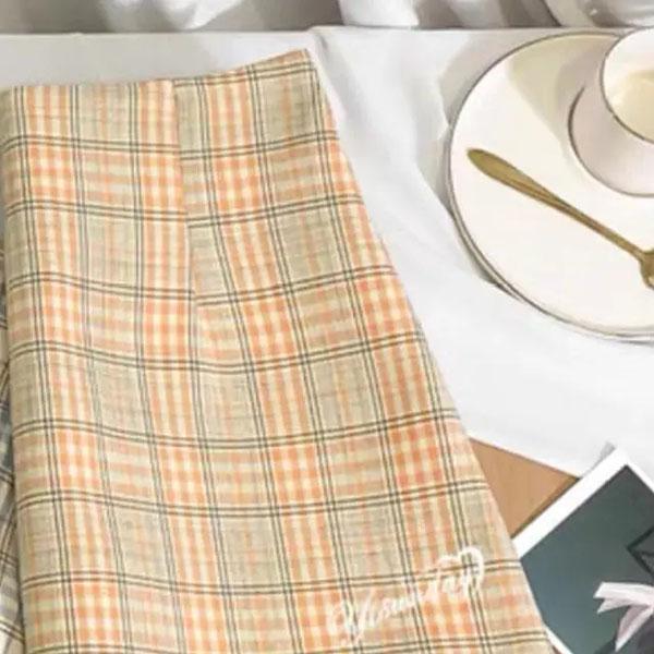 Retro Plaid Skirt Women's Summer Safety Panty Lining Plaid High Waist Bag Hip Skirt College Style All-match Thin Short Skirt