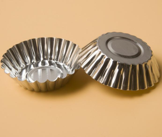 10/20/30/50pcs/set 7cm Reusable Tinplate Flower Cake Egg Tart Mold Kitchen Tools Baking Mould (Color: Silver)