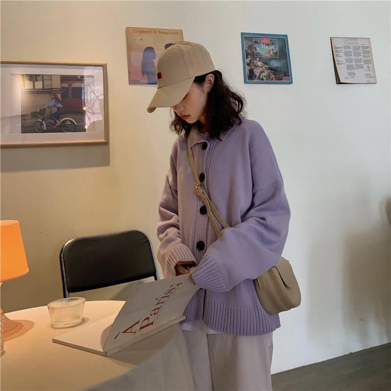 Loose Cardigan Sweater Autumn and Winter Long-sleeved Sweater Women Knitted Jacket
