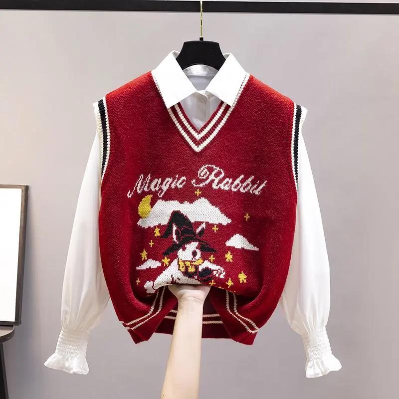Knitted Vest Women's Spring and Autumn Style Western Style Trendy Outerwear Sweater