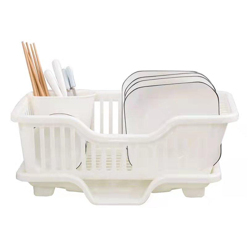 Large Drain Rack Kitchen Dishes Chopsticks Drain Rack Sink Drain Basket Home Organizer Hollow Basket Square Drain Pan Bowl Holder Tray Storage Basket
