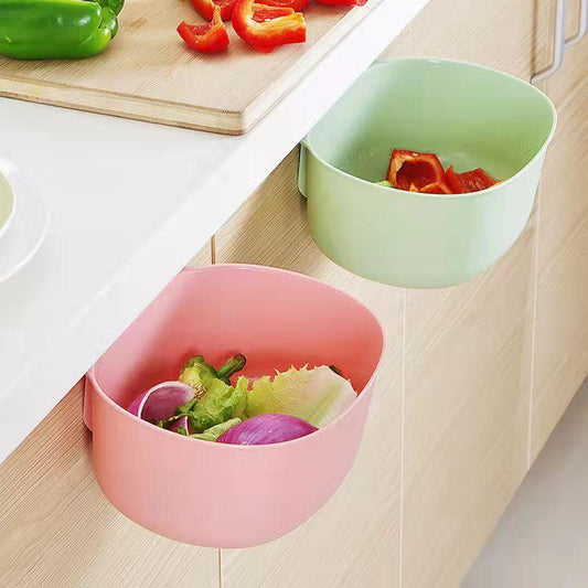 3Pcs Wall-mounted Trash Can Sink Storage Box Kitchen Cabinet Door Hanging Trash Can Plastic Storage Box Trash Basket Kitchen Organizer