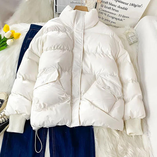 Plus Size Women's Winter Hong Kong Style Cotton Jacket Female Students Korean Cotton Jacket