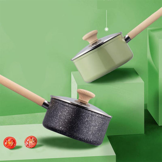 Avocado Color Maifan Stone Milk Pan Non-stick Pan Household Milk Pan General Milk Pan
