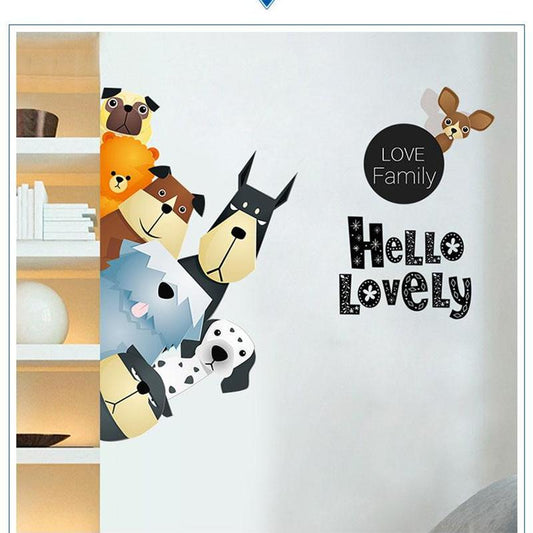 A Family Of Cute Cartoon Wall Stickers Decorative Stickers Decals Greenwall Stickers