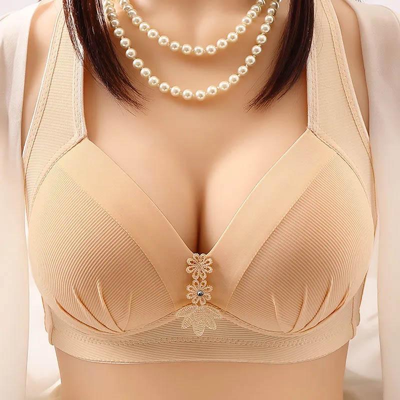 Large Size Bra Gathering Side Adjustable Beautiful Back Underwear No Steel Ring Full Cup Breathable Comfortable Soft Bra