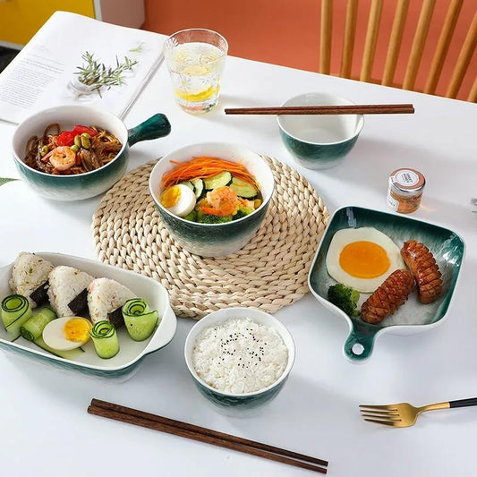 Nordic Ceramic Dishes Set Household Combination Dishes and Chopsticks Net Red Creative Couple Double 2-personTableware