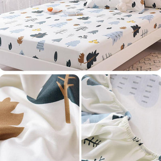 Mattress Protector Bedding Three-piece Cotton Padded Printed Bedspread and Pillowcase