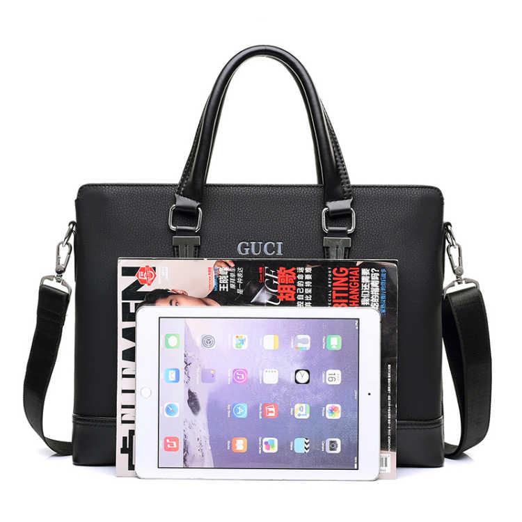 Shoulder Messenger Women Men Bag Genuine Leather Office Business Briefcase For Handbag Male Female