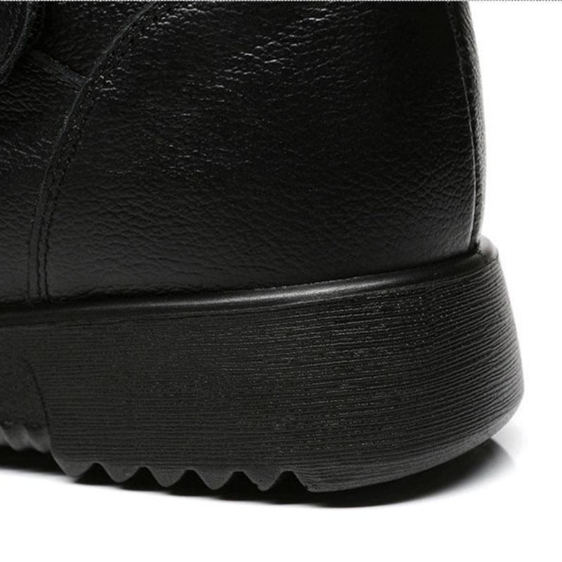 Cotton Shoes Women's Winter Short Boots Plus Velvet Padded Anti-skid Warm Old Beijing Snow Boots Leather Boots