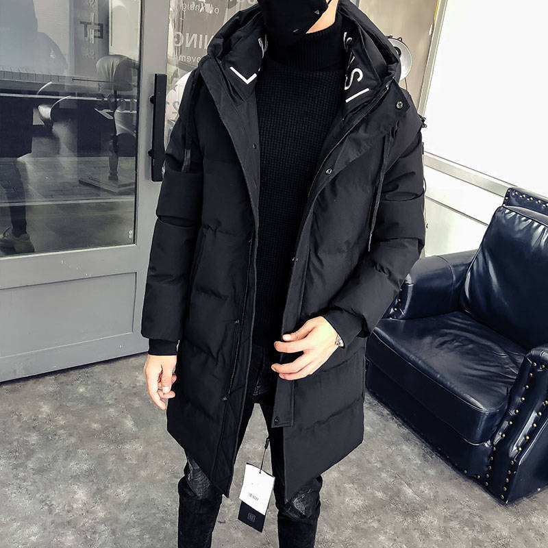 Mid-length Cotton-padded Jacket Men's Winter Trendy Cotton-padded Jacket Men's Korean Style Slim-fit Padded Jacket Winter Coat