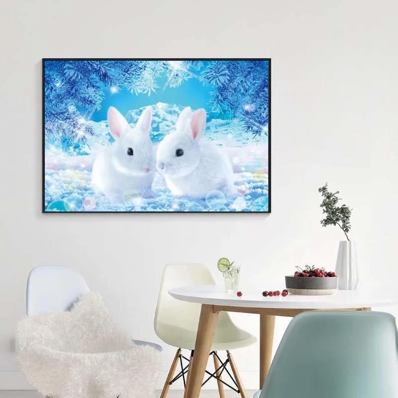 Cartoon Rabbit Diamond Painting for Beginners Point Sticking Brick Stone Show Cross Stitch Living Room Full of Diamond Diamond Painting