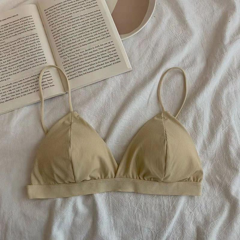 Korean Version with Chest Pad Wrap Chest Tube Top Triangle Cup Beauty Back No Steel Ring Sling Elastic Girl Underwear Bra