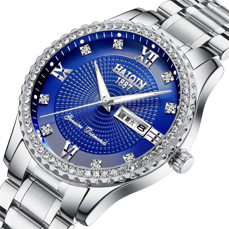 Men Fashion Stainless Steel Date Automatic Mechanical Watch Brand Luxury Business Causal Wristwatch