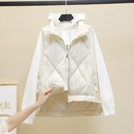 Women's Down Cotton Vest for Fall/winter New Style Shiny Cotton Vest Korean Loose Cotton Vest Outer Wear Cotton Waistcoat