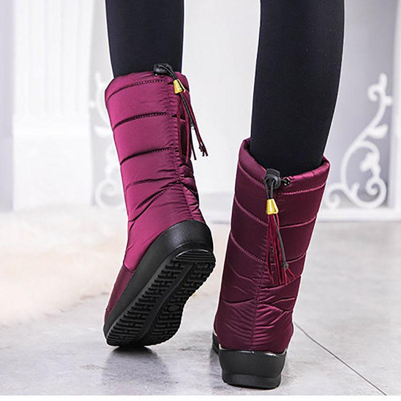 Snow Boots Women Winter In The Waterproof Non-slip Warm Cotton Shoes Thick Bottom Plus Velvet Thick Cotton Boots Large Size
