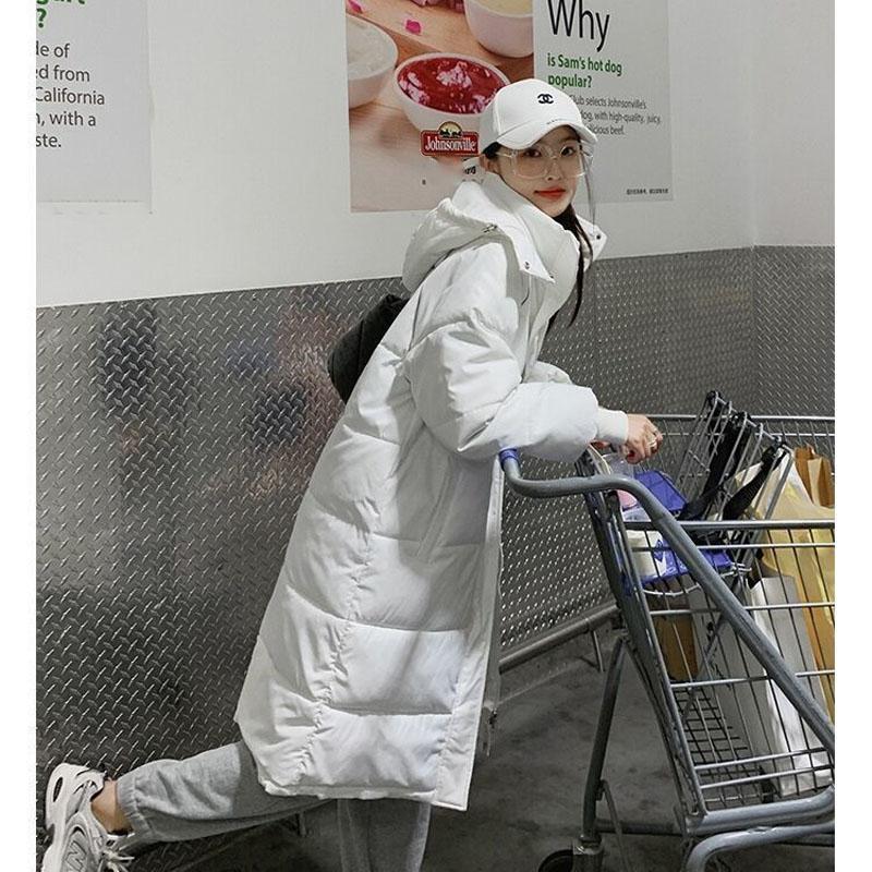 Down Padded Jacket Women Winter Thick Mid-length Padded Jacket Korean Casual Hooded Cotton-padded Jacket Bread Jacket