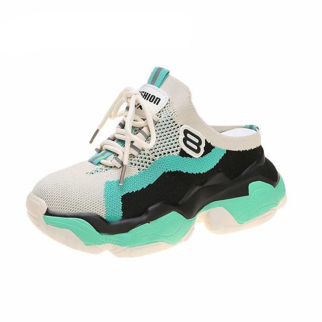 Roman Breathable Chunky Sneakers Women Summer Mesh Slip-on Woman Casual Sneakers Thick Sole Women Shoes