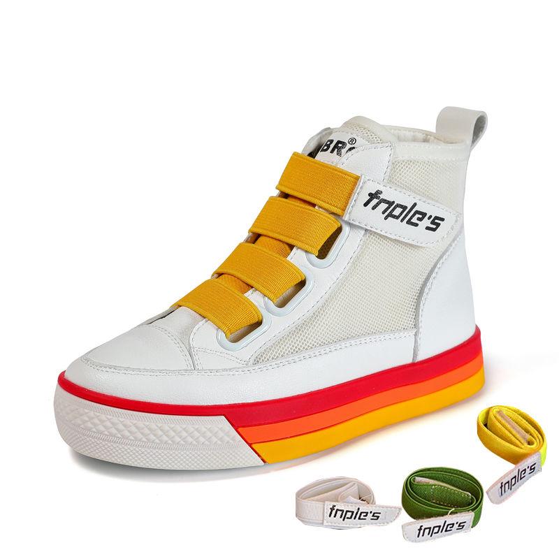 Children High Sneakers Summer Female Shoes White Sneakers Mesh Breathable Feminino