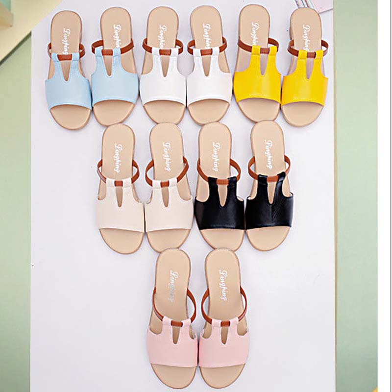 Summer Women's Shoes Flip-flop Sandals and Slippers Women's Flat-soled Non-slip Student Shoes Korean Fashion Slope Heels Soft-soled Shoes