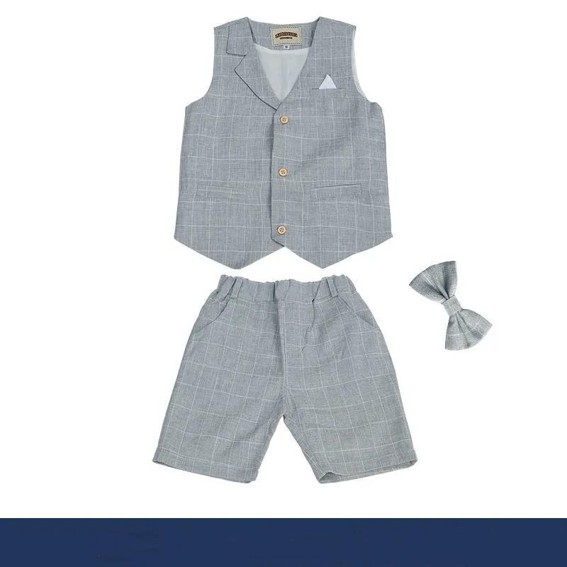 Children's Day Children's Suit Suit Flower Girl Dress Piano Performance Suit Vest Boy Little Host Boy Suit Summer