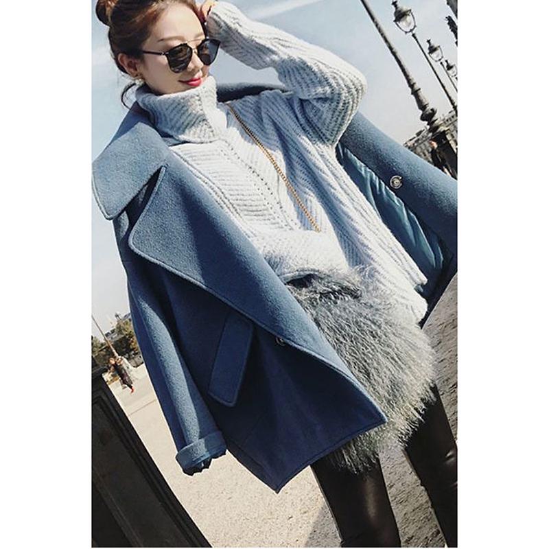 Women Wool Coat Female Winter Woolen Jacket Women's Popular Outerwear Woolen Coat Women Overcoat