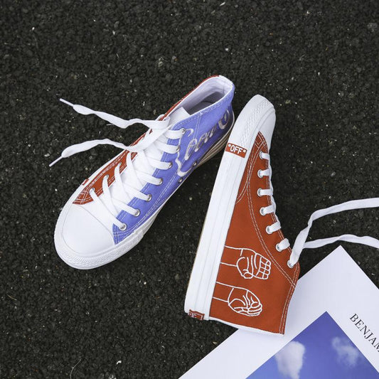 Couple Shoes Fashion Women Canvas Shoes High Top Sneakers Men Flats Shoes White Black Casual Shoes Tenis Feminino
