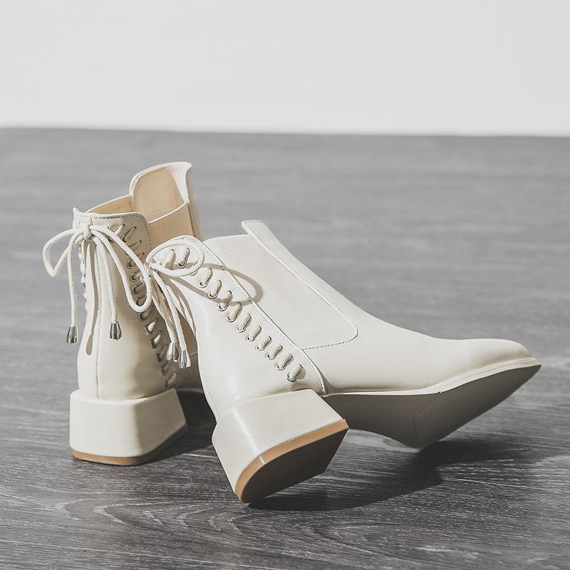 Women's Boots Mid-heel Thick-heeled High-heeled Shoes Spring Autumn All-match Single Boots Martin Boots Short Boots Women