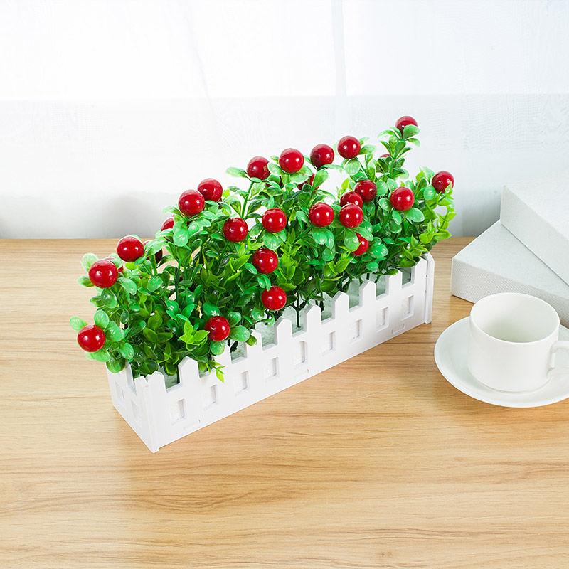 Simulation Fake Flower Hanging Flower Basket Simulation Green Grass Small Potted Ornaments Plastic Flower Fence Floral Set Wall