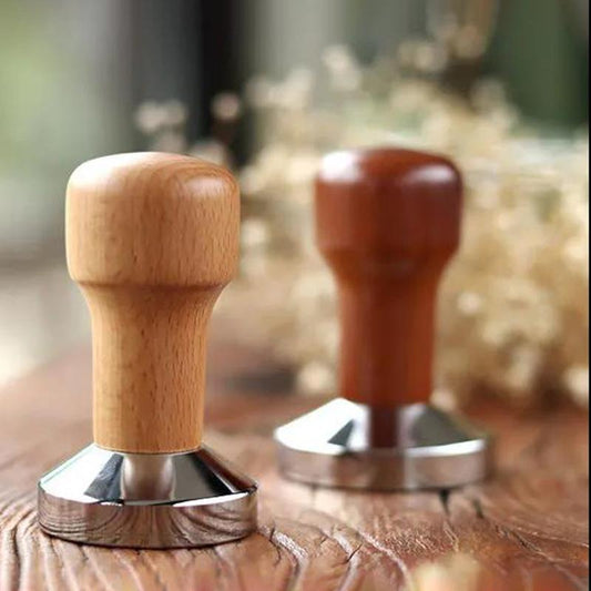 Calibrated Tamper Pressure 58mm 51mm 53mm 58mm for Coffee and Espresso Mat Powder Hammer Wooden Handle