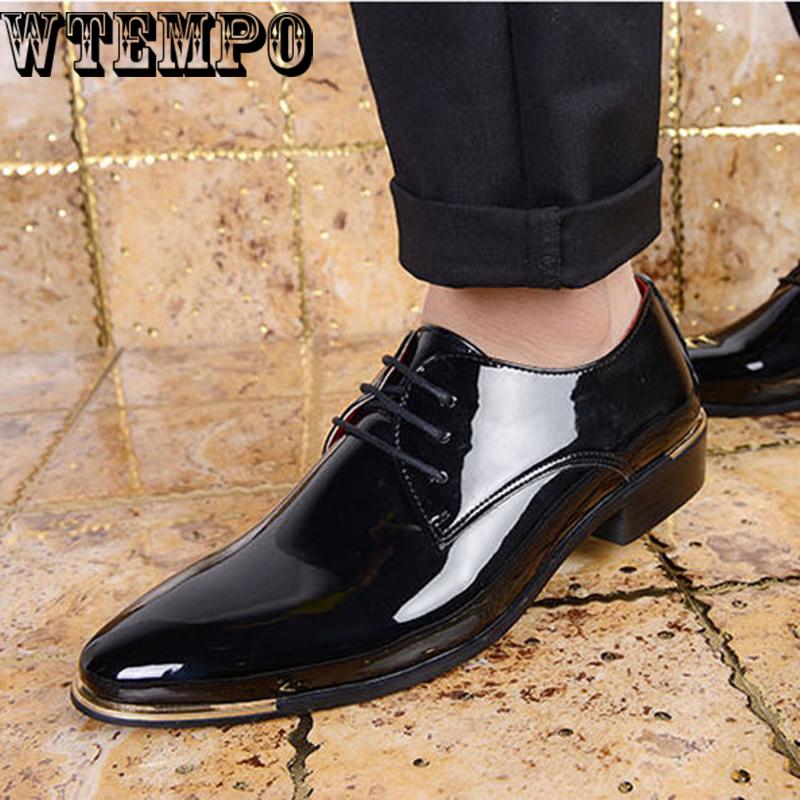 Business casual shoes, patent leather shoes, large size, pointed shoes, males,increased British wind