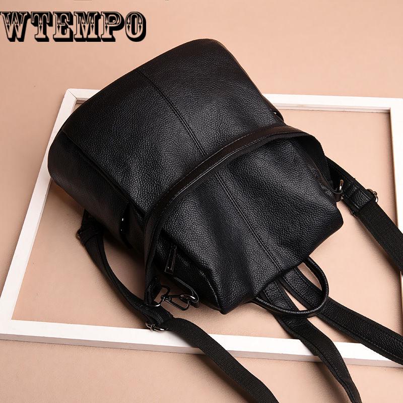 Leather backpack Women Big zipper backpack student bag backpack Female casual travel bags feminina