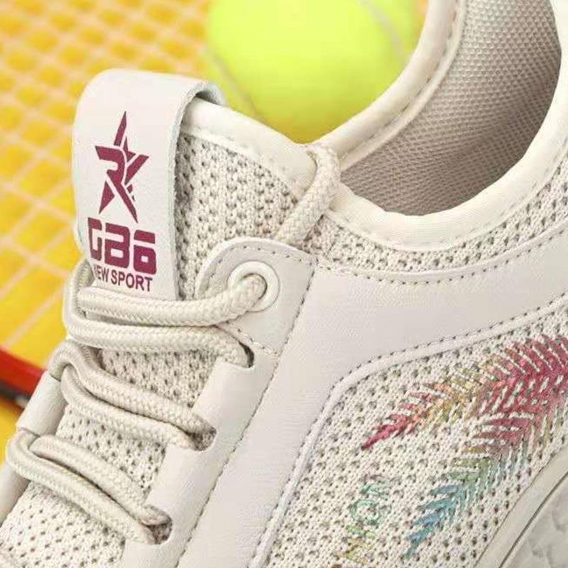 Ladies Mesh Shoes Flying Woven Mesh Sneakers Breathable Versatile Casual Lightweight Soft Sole Running Shoes