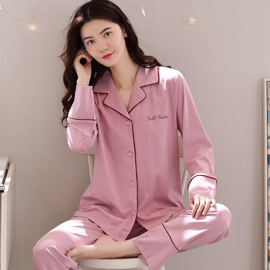 Can Be Worn Outside Home Clothes Cotton Pajamas Women's Spring and Autumn Long-sleeved Suit Plus Size Pajamas Summer Women's Thin Pajamas