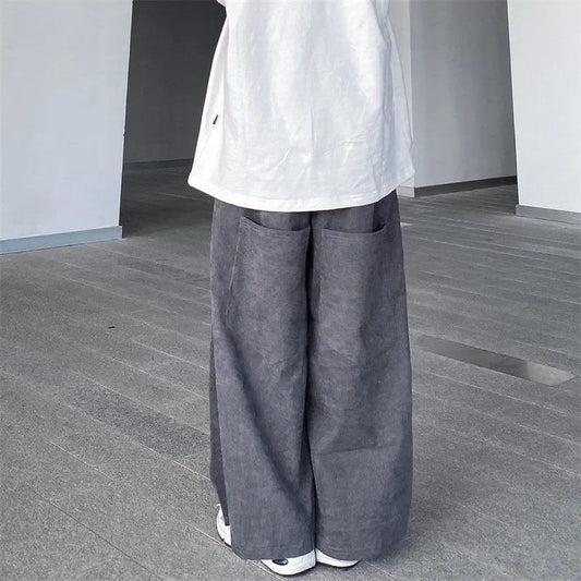 Corduroy Wide-leg Pants Trend Official Sweet and Thin College Style High Waist Wild National Style Western Casual Pants Women