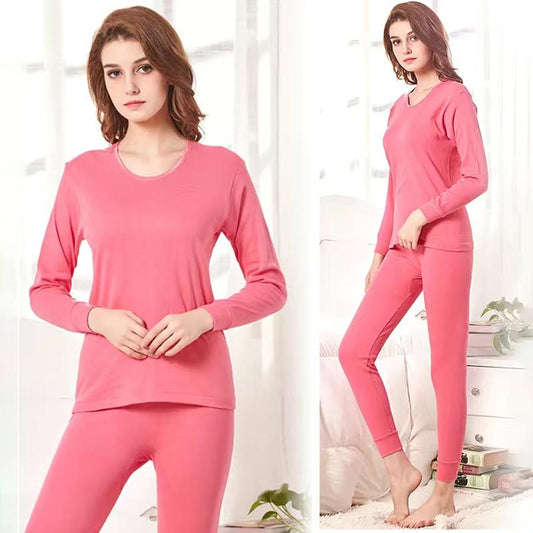 Women Long Sleeve Thermal Underwear Women Winter Thicken Tight Suit Sexy Pajamas Autumn Windproof Soft Lining Slim Body Comfortable Breathable Student